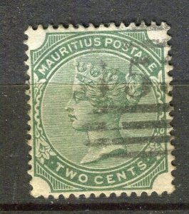 MAURITIUS; 1885 classic QV Crown CA issue fine used 2c. value