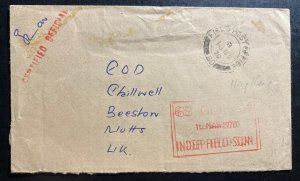 1970 British Field Post Office 80 Hong Kong Cover To Beeston England