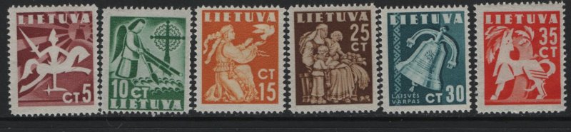 LITHUANIA, 317-322, (6)SET, HINGED, 1940, WHITE KNIGHT