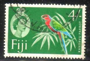 Bird, Kandavu Parrot, Fiji stamp SC#186A used