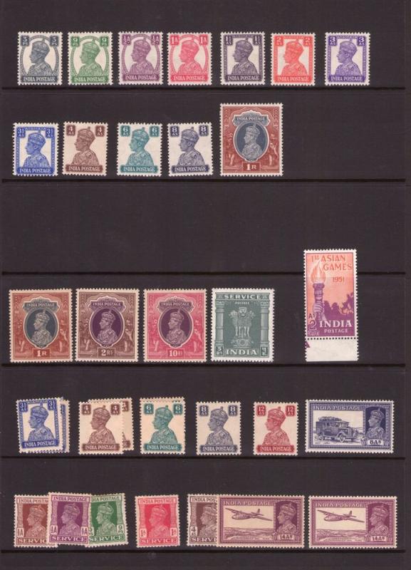 INDIA  1902 onwards COLLECTION OVPT Multiple,multi-colour Hinged and MNH