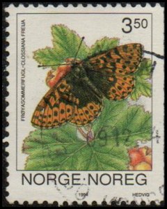 Norway 1052 - Used - 3.50k Freija Fritillary Butterfly (1994) +