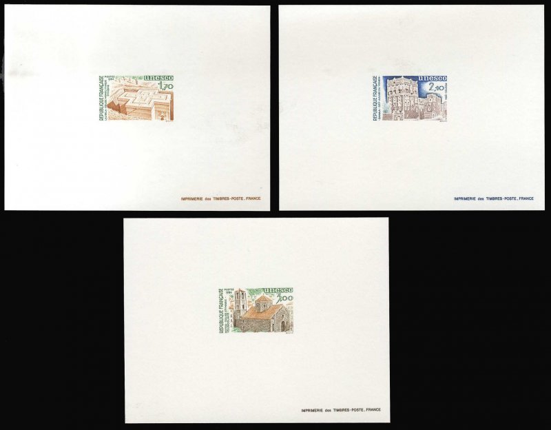 France, Officials #2O29,32,35 (YT 79-81) Cat€110, 1984 UNESCO, set of epreu...