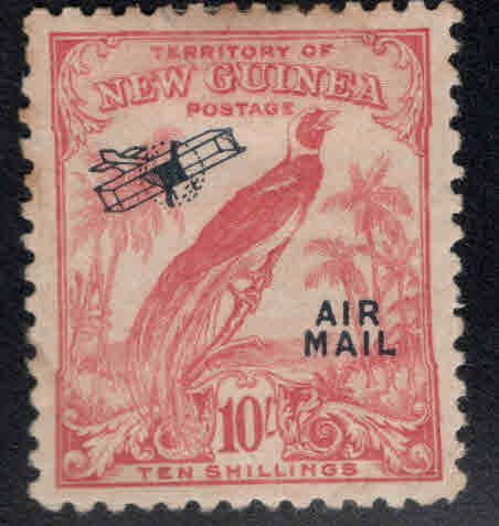 New Guinea Scott C42 MH* 10 shilling Airmail CV$100 small margin tear at top