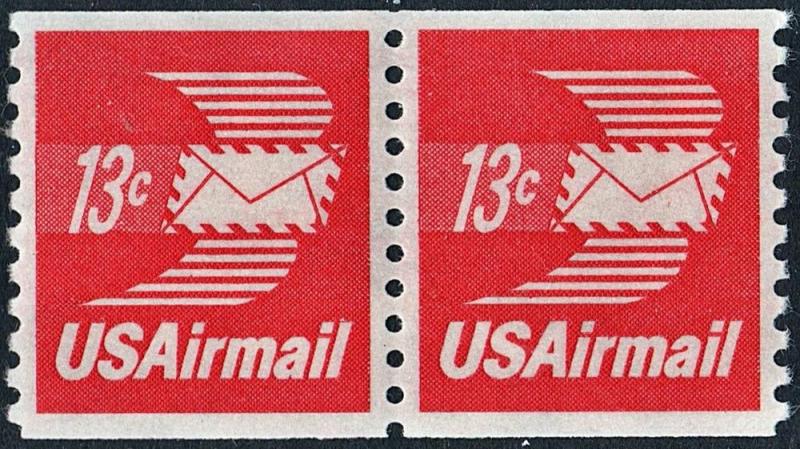 SC#C83 13¢ Winged Envelope Coil Pair (1973) MNH