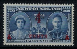 Newfoundland 1939 4-Cent Surcharge on KGVI Royal Visit - MNH