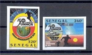 SENEGAL, UNHCR SET OF 2 STAMPS IMPERFORATED! 	