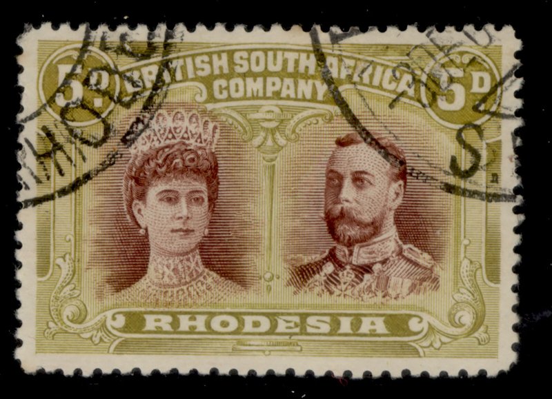 RHODESIA SG141, 5d purple-brown and olive-green, FINE USED. Cat £75.