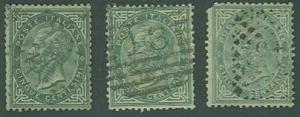 Italy SC# 26  King Victor Emmanuel II 5c, -3 shades, Used