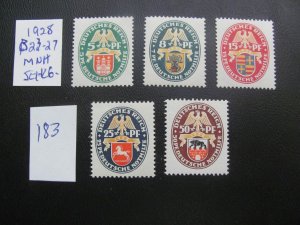 Germany 1928 MNH SIGNED SC B23-B27  SET XF 240+ EUROS (183)