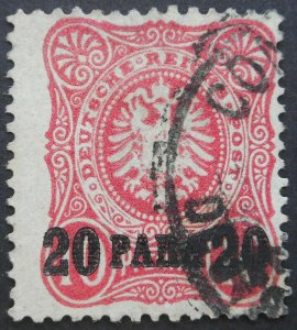 German Post Office in Turkey 1884 Twenty Para Michel 2b used