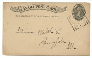 ?Toronto squared Circle 1894 L.W. Ellis Jewellers stationery post card Canada