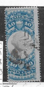 US#R114  40c blue  & black (U) CV $150.00