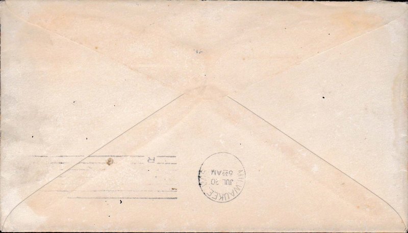 United States 1901 single 2cent Pan-American on Cover Scott 295 single use