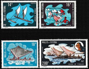 EDSROOM-17173 Wallis & Futuna 179-181, C41 MNH 1971 Compl Outrigger Canoes CV$63