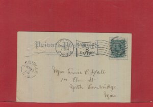 Lequille, N.S. split ring Edward 1906 Canada post card Queen Square St. JOhn N.B 