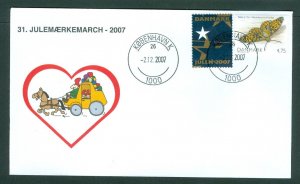 Denmark Cover. 2007.Mail Coach. Copenh.. “Christmas Seal Walk# 31.Sc#1389. # 03