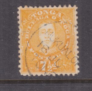 TONGA, 1895 7 1/2d. Orange Yellow, used.