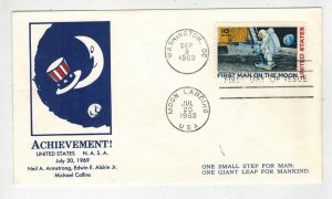 1969 MAN ON THE MOON SPACE C76-133A  FDC Dark Purple Color