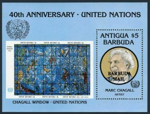 Barbuda 798,MNH.Michel 878 Bl.107. UN 40th Ann. Marc Chagall window.