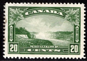 225 Scott - 20c olive green, XF/SUP, MLHOG, Niagara Falls, Canada Postage Stamp