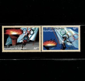 Djibouti 2000 - Olympic Flame - Sports - Set of 2  Stamps - Scott #813 - MNH
