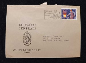 C) 1969, SWITZERLAND, AIR MAIL, POSTCARD FROM THE SENT TO THE UNITED STATES