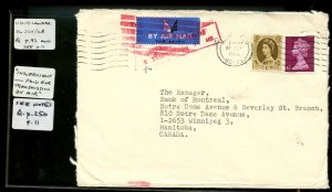 ?Jusqua airmail United Kingdom to Canada 1968 Q.P.250 p11, Cover