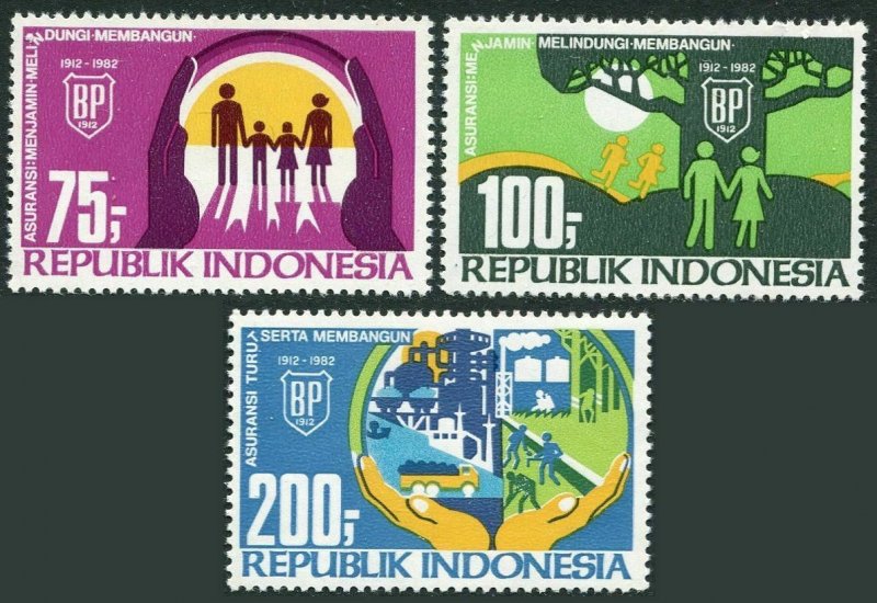 Indonesia 1167-1169, MNH. Bumiputna Mutual Life Insurance Co, 70, 1982.