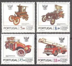 1981 PORTUGAL Fire Engines Perrier Ford Snorkel Renault MNH** 19964 Set-