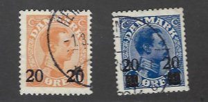 Denmark  SC#176-177 Used F-VF hr SCV$34.00.....Great Opportunity!