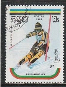 1989 Cambodia - Sc 946 - used VF - 1 single - Winter Olympics