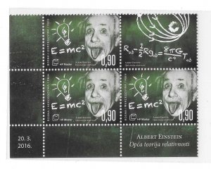 Bosnia & Herzegovina Croat Admin 2016 Albert Einstein Block MNH C16