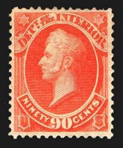 US.#O24 .90c OFFICAIL DEPT. of INTERIOR 1873 - OGPH - F/VF - $225.00  (ESP#6843) 