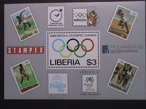 LIBERIA-1988-SC#1081 - SUMMER OLYMPICS-SEOUL'88 MNH S/S-VF-LAST ONE