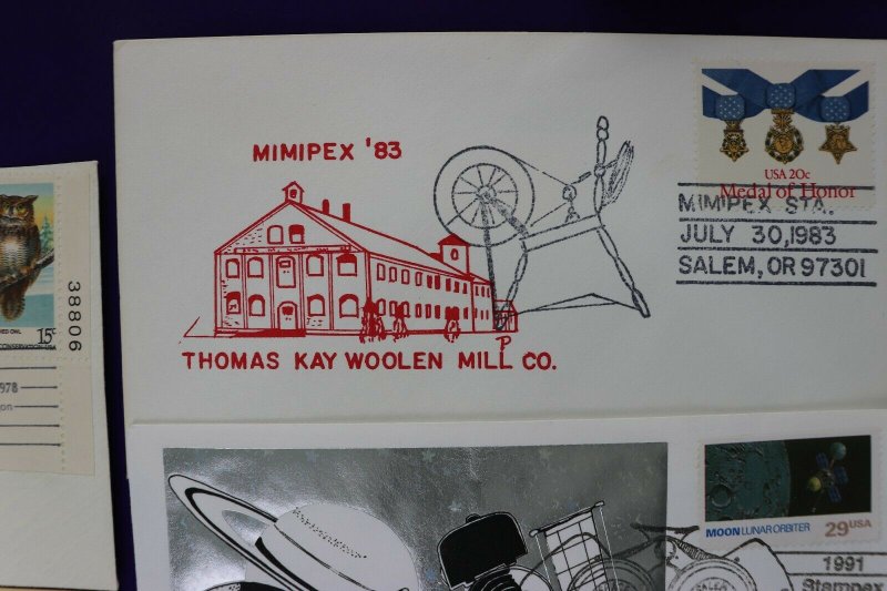 Salem OR stamp society Stampex Mimipex show cachet souvenir cover lot 1978-1991