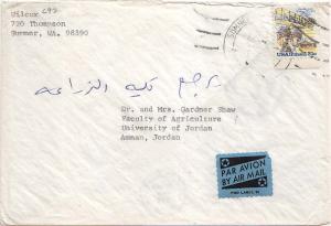  Airmail Issues 31c Wright Brothers c1979 Sumner, WA 98390 Airmail to Amman, ...