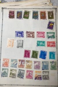 OLD CUBA & COSTA RICA STAMPS HINGED ON ALBUM PAGES + SOME OTHER COUNTRIES