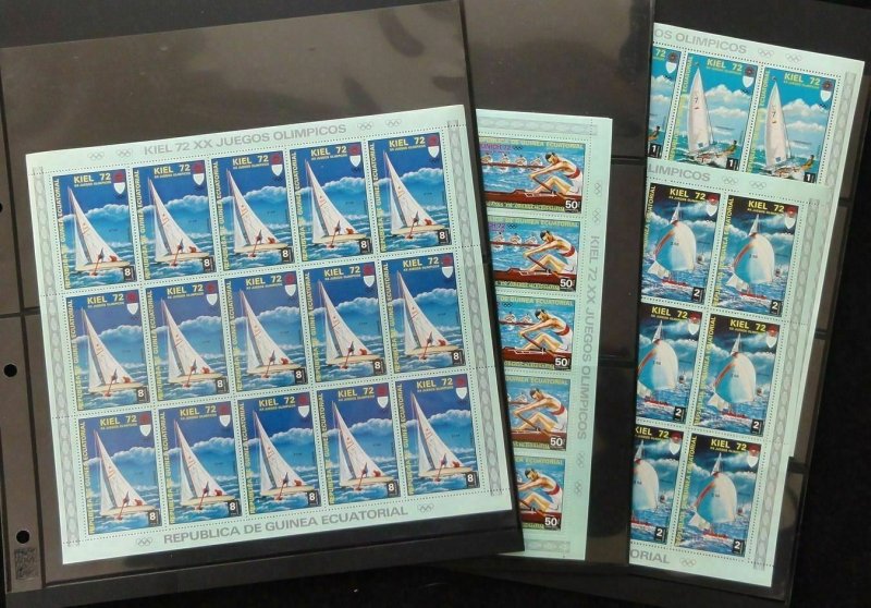 Guinea Ecuatorial 1972 Olympics Ship Sport Kiel Set x 15 MNH(105 Stamps) GU13