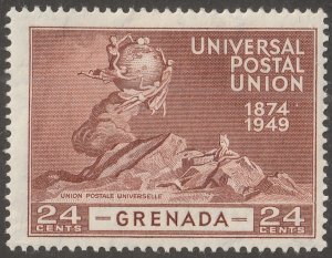 Grenada, stamp, Scott#150,  mint, hinged,  24 cents, UPU