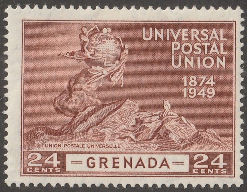 Grenada, stamp, Scott#150,  mint, hinged,  24 cents, UPU