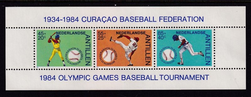 Netherlands Antilles B219a Baseball Souvenir Sheet MNH VF