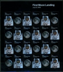 US Sc 5399-5400 Moon Landing 50th Anniv.1st, Astronaut Buzz Aldrin, Landing Site