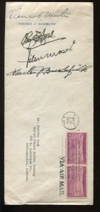 4 Governor (Washington, N Dakota, S. Dakota & Montana) SIgned Cover 939j