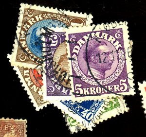 Denmark #117,121,123,127-8,130,134,159-160 Used FVF Cat$48