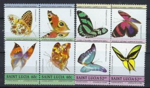 St Lucia 731-34 MNH 1985 Butterflies