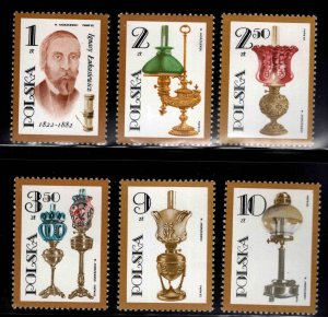 Poland Scott 2508-2513 MNH** Oil Lamp stamp set