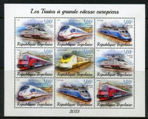 TOGO 2023 HIGH SPEED TRAINS SHEET MINT NEVER HINGED