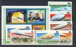 Burkina Faso 395-97/C234-37 MNH imperf.Zeppelins