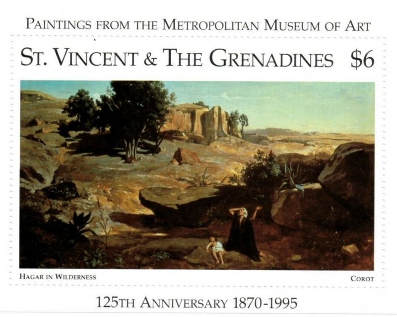 St. Vincent 1996 SC# 2265 Paintings from the Met, Corot Art - Souvenir Sheet MNH